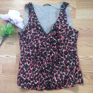 Elie Tahari Leopard Print Ruffle Top